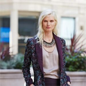 Marge Clothing Tall Fashion Elin Floral Jacket Blazer Silk Lining Sz 8 NWT $650